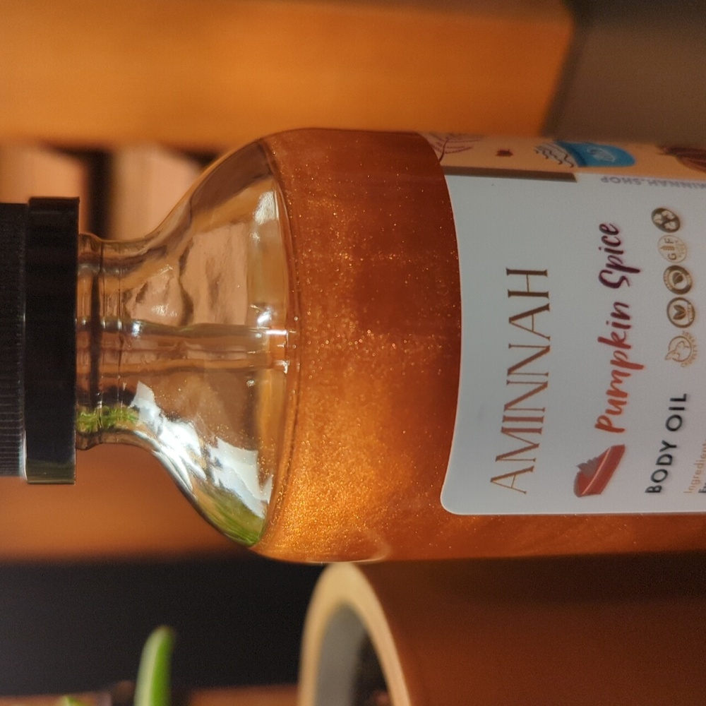 Aminnah Pumpkin Spice Body Oil Coconut Jojoba Almond Sunflower Vitamin E NEW - Picture 4 of 12